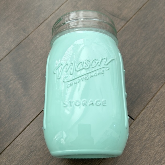 Turquoise Mint Green Craft Storage Set, Office Home Organization, Mason Jar Tin - Picture 8 of 12